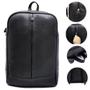 Imagem de Mochila Slim Em Couro Legitimo Modelo Back Black