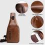 Imagem de Mochila Sling Bag Peicees de Couro para Homens com Porta USB