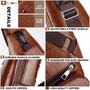 Imagem de Mochila Sling Bag Peicees Leather Sling para homens com porta USB