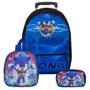 Imagem de Mochila Sonic The Hedgehog Escolar Juvenil Rodinha Lancheira