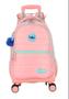 Imagem de Mochila stitch rosa com carrinho 360 graus reforçada oficial