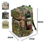 Imagem de Mochila Tática Militar Verde Grande 50L Resistente Impermeável Reforçada Bolsos Acampamento Viagem Camping Espaçosa