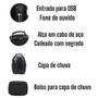 Imagem de Mochila Unissex Notebook com Cadeado, Entrada para USB/ Fone de ouvido e capa de Chuva - Movitour Explorer