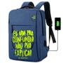 Imagem de Mochila USB Escolar Estampa de Frase "EU VIM PARA CONFUNDIR NÃO EXPLICAR" Notebooks, Trabalho Escola (Interface USB)