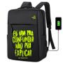 Imagem de Mochila USB Escolar Estampa de Frase "EU VIM PARA CONFUNDIR NÃO EXPLICAR" Notebooks, Trabalho Escola (Interface USB)
