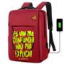 Imagem de Mochila USB Escolar Estampa de Frase "EU VIM PARA CONFUNDIR NÃO EXPLICAR" Notebooks, Trabalho Escola (Interface USB)