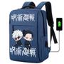 Imagem de Mochila USB Escolar Estampa Infantil Anime Jujutsu Notebooks, Trabalho Escola (Interface USB)