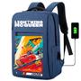 Imagem de Mochila USB Escolar Estampa Infantil Carros Notebooks, Trabalho Escola (Interface USB)