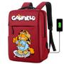 Imagem de Mochila USB Escolar Estampa Infantil Garfield Notebooks, Trabalho Escola (Interface USB)