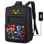 Imagem de Mochila USB Escolar Estampa Infantil Mario Bros Notebooks, Trabalho Escola (Interface USB)