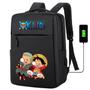 Imagem de Mochila USB Escolar Estampa Infantil One Peace Notebooks, Trabalho Escola (Interface USB)