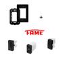 Imagem de Mód. Tomada USB + Mód. Tomada 10A + Mód. Interruptor Paralelo + Placa 3 Mód. 4x2 Habitat Black - Fame