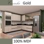 Imagem de Módulo Armário Aéreo 88x100 Canto Reto Esquerdo 100% MDF Cozinha Modulada Gold Robel Fendi/Aspen