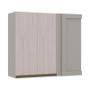 Imagem de Módulo Armário Aéreo 88x100 Canto Reto Esquerdo 100% MDF Cozinha Modulada Gold Robel Fendi/Aspen