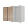 Imagem de Módulo Armário Aéreo Canto Reto Esquerdo 68x100 Vidro Reflecta Cozinha Modulada Robel Fendi/Reflecta
