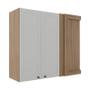 Imagem de Módulo Armário Aéreo Canto Reto Esquerdo 88x100 100% MDF Cozinha Modulada Provence Robel Hanover/Fendi