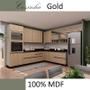 Imagem de Módulo Balcao De Canto Reto 100cm Direito 100% MDF Cozinha Modulada Gold Robel Fendi/Hanover