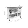 Imagem de Módulo Cozinha Bertolini Múltipla Gabinete c/Pia 6015 3 Portas e 2 Gavetas Branco