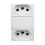 Imagem de Módulo Monobloco com 2 Tomadas Separadas 20A 250V~ Linha Slim Branca Ilumi Ref.: 86121