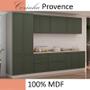 Imagem de Módulo Paneleiro 70cm 4 Portas Com Pés 100% MDF Cozinha Modulada Provence Robel Fendi/Salvia