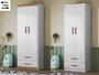Imagem de Módulo Roupeiro Ônix 2 Portas  2 Gavetas e Cabideiro Flex Nature Branco  Peternella 