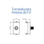 Imagem de Módulo Tomada Tv Coaxial 75 Ohms Margirius Sleek Preto