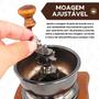 Imagem de Moedor Café Manual Moagem Regulável Grãos Ajuste Madeira