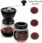 Imagem de Moedor de Café Manual Aço Inox e Vidro Clink