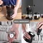 Imagem de Moedor De Café Manual Para Grãos 2 Recipientes Com Ajuste De Moagem Vidro Cerâmica Aço Inox