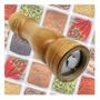 Imagem de Moedor Manual Para Sal Pimenta Em Madeira Bambu 20cm Moedor Em Cerâmica