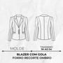 Imagem de Molde blazer com gola forro recorte ombro tamanho 36 ao 54 by Wania Machado