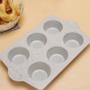 Imagem de Molde de Bolo Binaural de 6 Buracos - Panela para Muffins e Bolos Caseiros