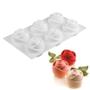 Imagem de Molde de Silicone para Bolo 3D com 6 Cavidades em Formato de Rosa - Ideal para Chocolate, Mousse e Sorvete