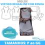 Imagem de Molde vestido bengaline com renda modelagem&diversos correio