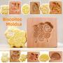 Imagem de Moldes de Biscoitos 3D em Madeira com Desenhos de Animais (Peixe, Pássaro, Urso, Ovelha)