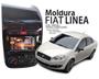 Imagem de Moldura 2 din fiat linea prata acabamento uv protection