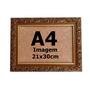 Imagem de Moldura Dourada Trabalhada Luxo A4 Quadro Certificado C/ Vidro