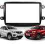 Imagem de Moldura Painel 2 Din Central Multimidia Dvd Mp5 Padrão Japonês Preta Renault Kwid 17/22