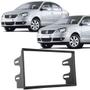 Imagem de Moldura Painel Central 2 Din Mp5 Dvd Polo Hatch Sedan 2003 à 2013 Preta