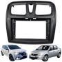 Imagem de Moldura para painel renault logan sandero 2014 a 2024 multimídia 9 polegadas preto fosco 89/e29