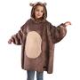 Imagem de Moletom cobertor de urso, super macio quente aconchegante wearable Sherpa Hoodie para adolescentes, meninos, meninas, jovens, crianças (7-15 anos), oversize, reversível, capuz e bolso grande, um tamanho, marrom