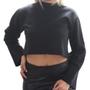 Imagem de Moletom Cropped Blusa Feminina Blusinha Manga Longa Look Casual Leve Estilo E Conforto Moda Meninas