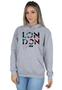 Imagem de Moletom Feminino Casual Blusa de Frio Canguru London City