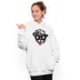 Imagem de Moletom feminino estampado ganguru flanelado com capuz urso bone bolado