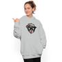Imagem de Moletom feminino estampado ganguru flanelado com capuz urso bone bolado
