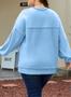 Imagem de Moletom feminino Eytino Plus Size Button Henley Gola 4X azul claro