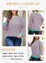 Imagem de Moletom feminino Eytino Plus Size Color Block Purple Stripe