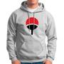 Imagem de Moletom Masculino Cinza Uchiha Canguru Com Capuz