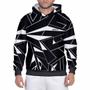 Imagem de Moletom Masculino Feminino Estampado 3D Triângulos Flanelado Com Capuz Poliéster