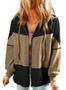 Imagem de Moletons com capuz Dokotoo Waffle Stitch Spliced Oversize para mulheres